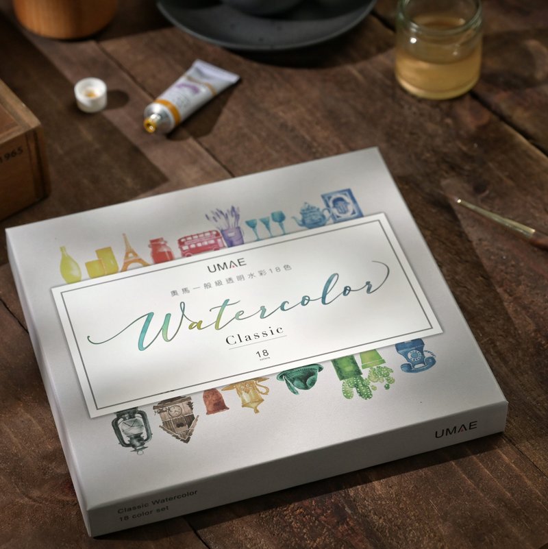 台湾UMAE奥马一般级水彩18色 主色 A组 Alice联名款 - 插画/绘画/写字 - 颜料 灰色