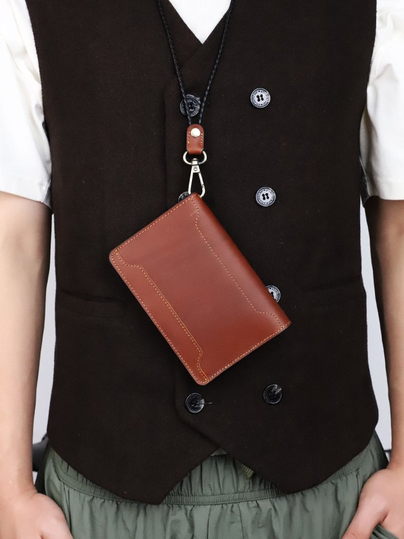 植鞣革护照套 护照夹 护照包 家庭护照套 家庭护照夹 - 护照夹/护照套 - 真皮 咖啡色