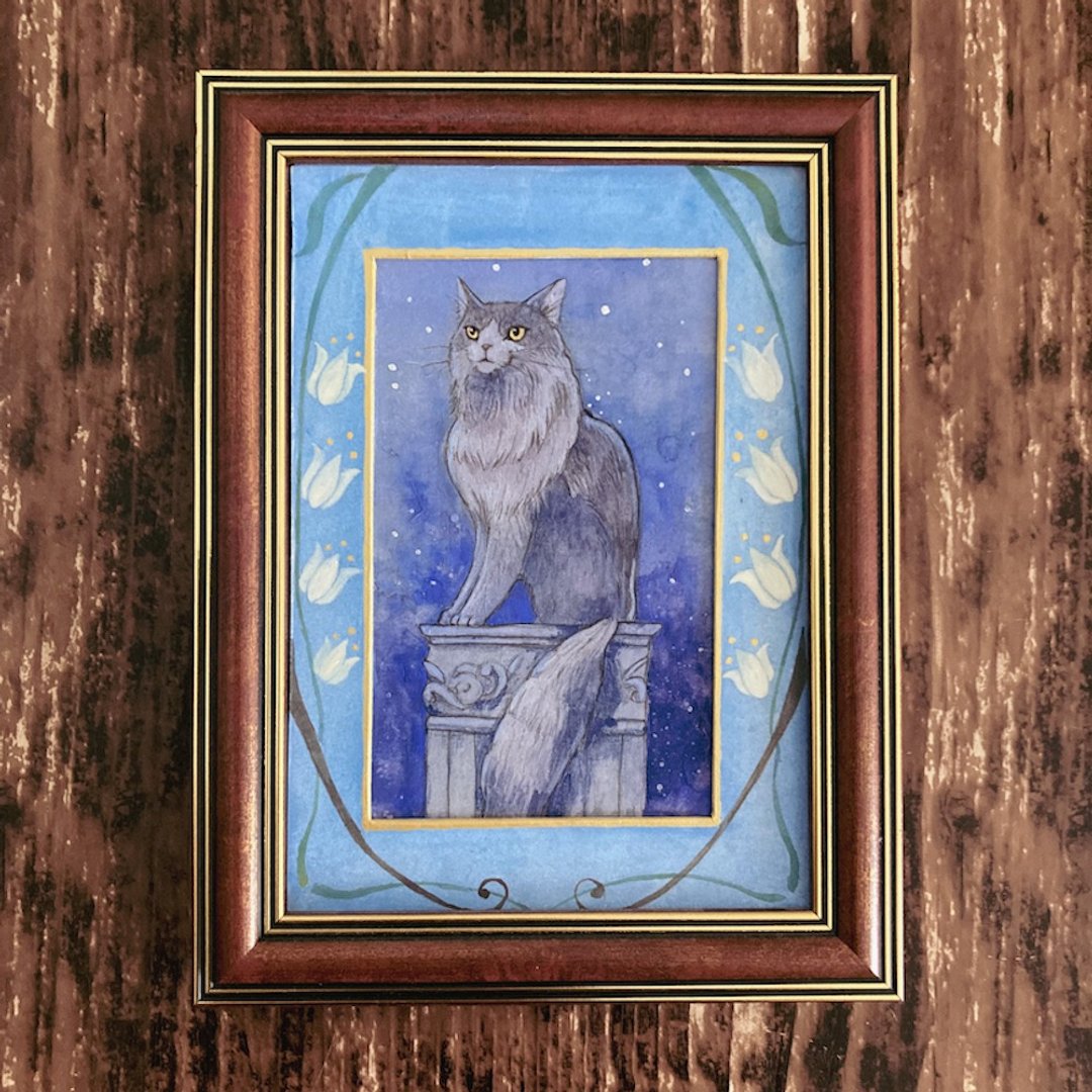 【仰望星空的猫】-星猫原画 - 海报/装饰画/版画 - 纸 蓝色