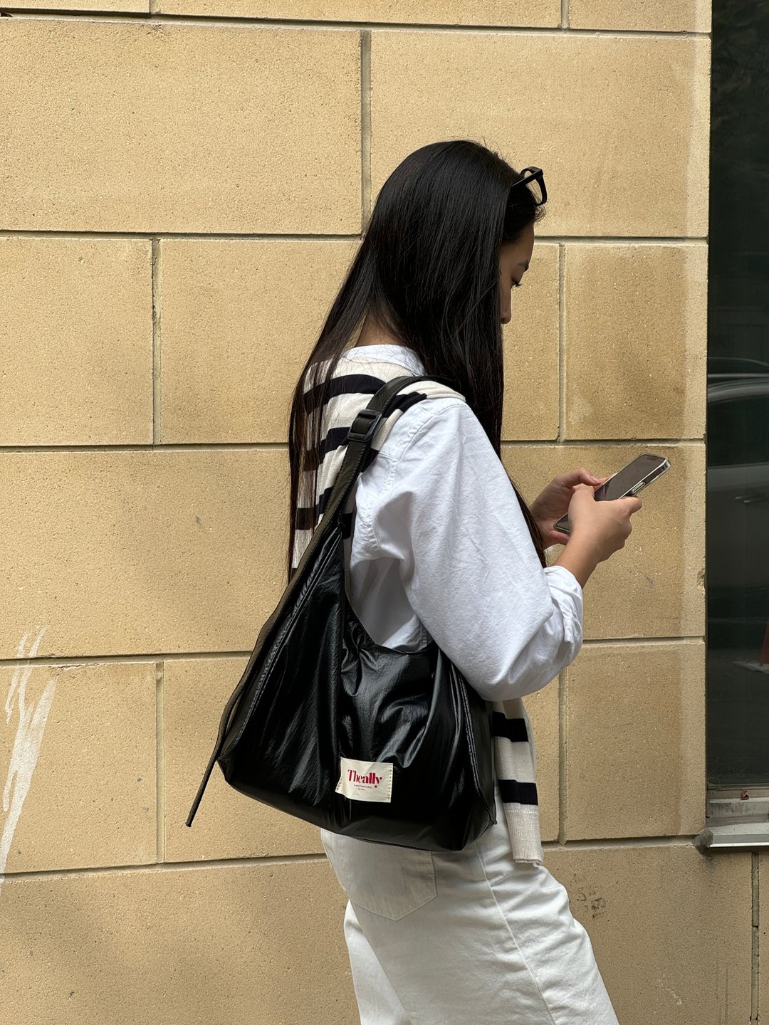 韩国 The Ally | TRUDI BAG (附化妆包) | 黑色 | 手袋 单肩包 - 手提包/手提袋 - 防水材质 黑色