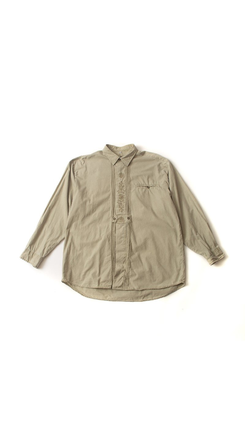 提洛尔衬衫.Tyrolean Shirt.古着【初恋贩卖所】Vintage.A968 - 女装衬衫 - 棉．麻 