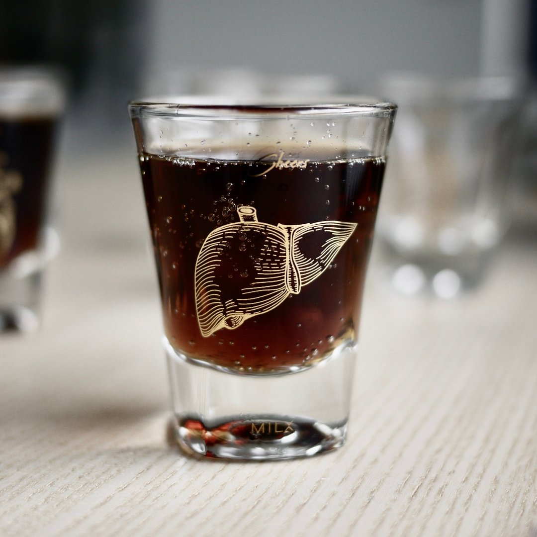 Give it a shot ! 肝脏烈酒杯 - 酒杯/酒器 - 玻璃 金色