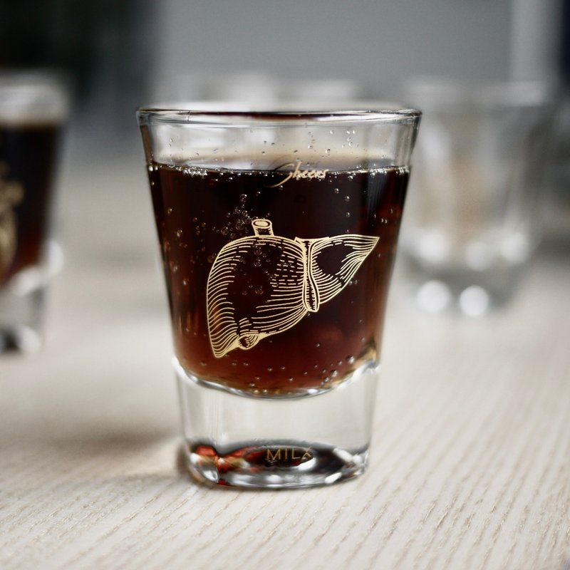 Give it a shot ! 肝脏烈酒杯 - 酒杯/酒器 - 玻璃 金色