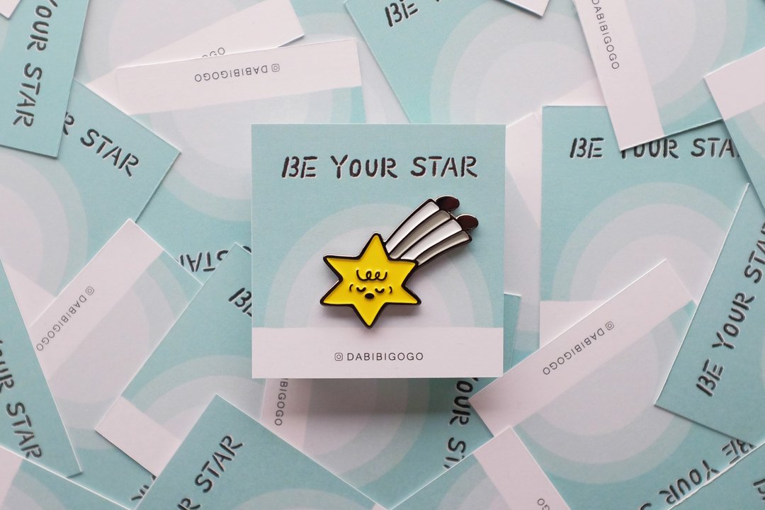 Be your star. / 星子金属胸章 - 徽章/别针 - 其他金属 黄色