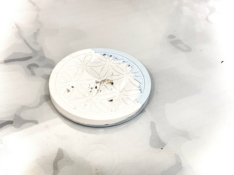 传统窗花纹路杯垫 - 摆饰 - 水泥 蓝色