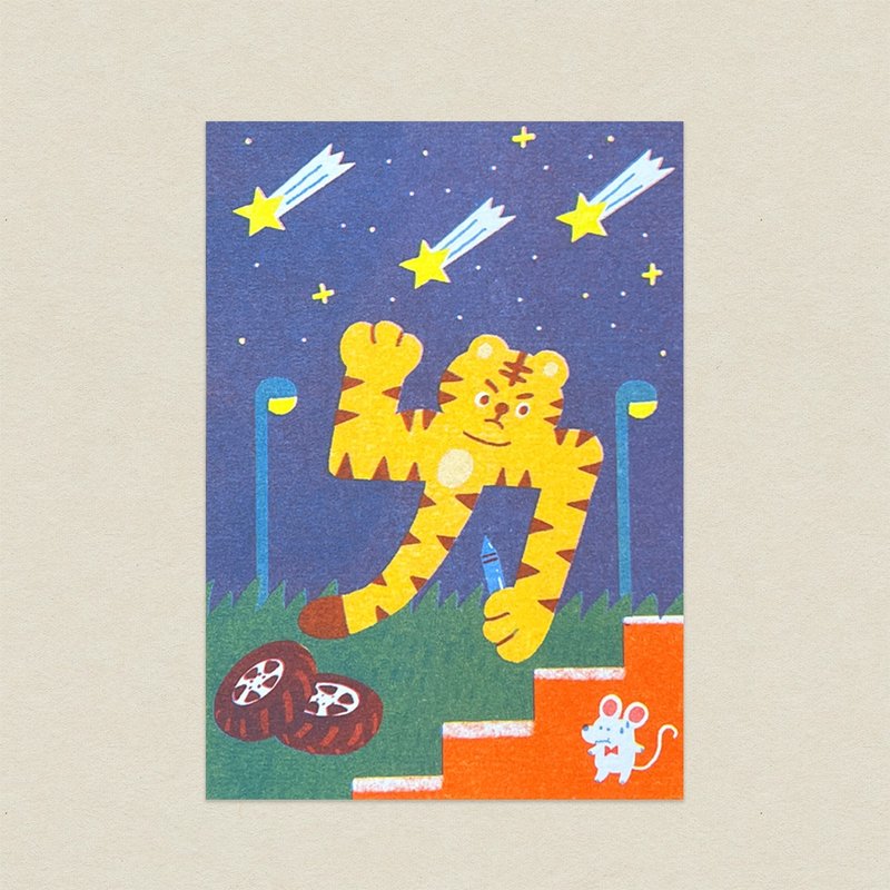 老虎的''ㄌ''/共学明信片/注音符号/孔版印刷 - 卡片/明信片 - 纸 多色