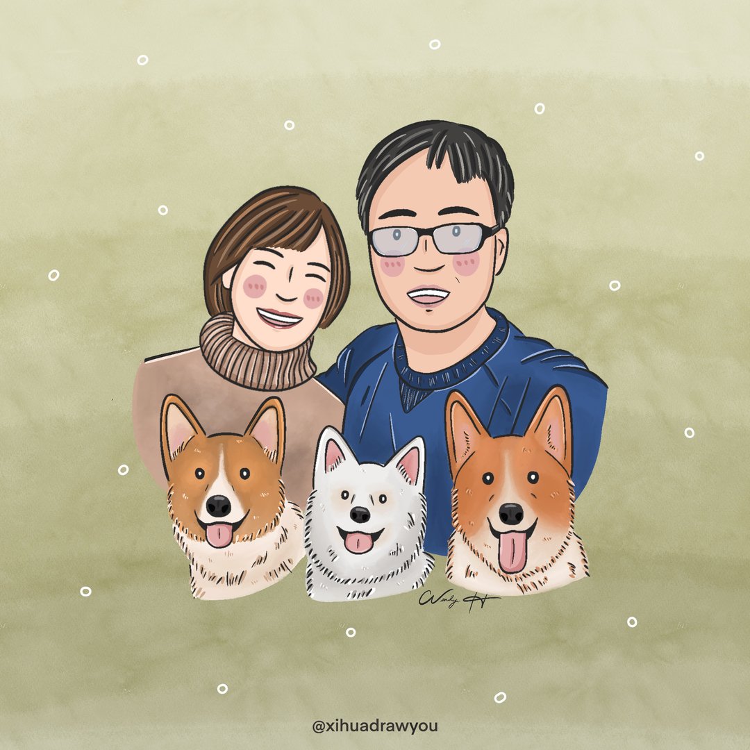 定制化礼物 //半身// 似颜绘 人物画像 明信片 - 电子手绘真人画像/绘画/插画 - 其他材质 多色