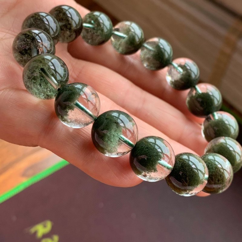 绿幽灵聚宝盆手链 完美半盆 盆形漂亮 晶体纯净 招财旺事业 - 手链/手环 - 水晶 