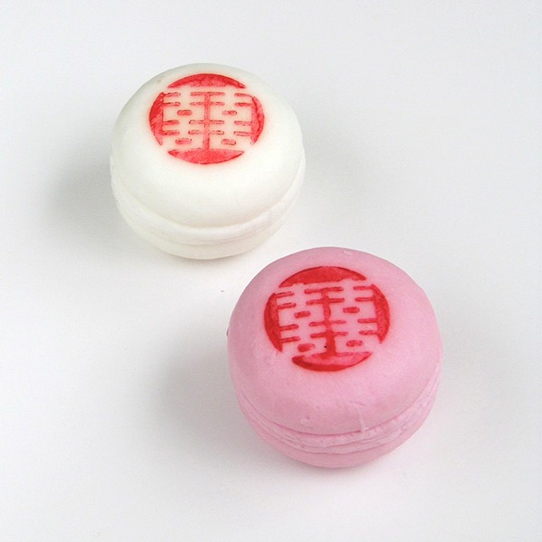 婚礼小物─双喜马卡龙 - 沐浴用品 - 植物．花 白色