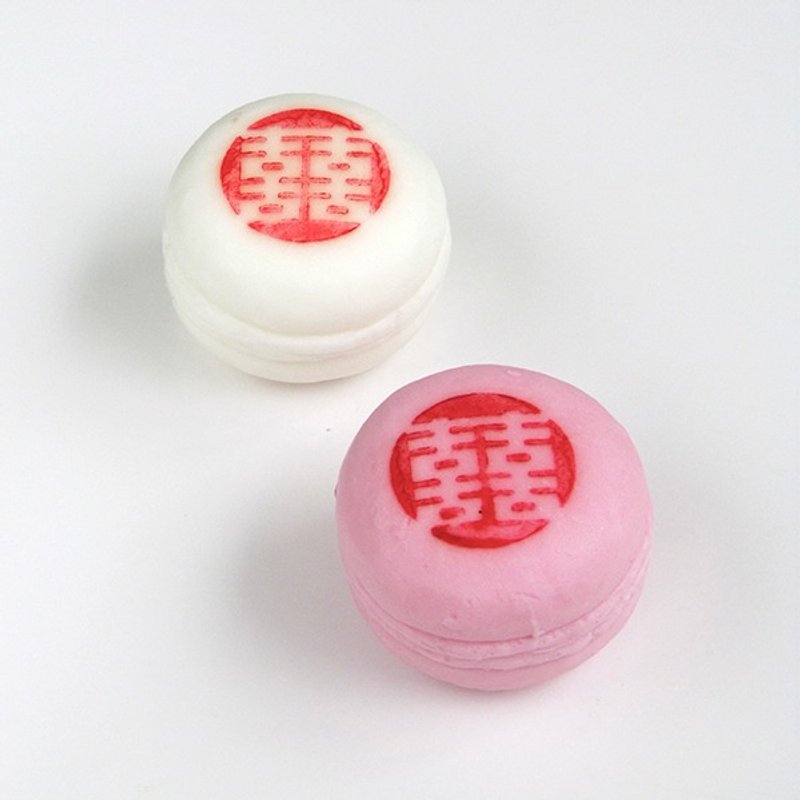 婚礼小物─双喜马卡龙 - 沐浴用品 - 植物．花 白色