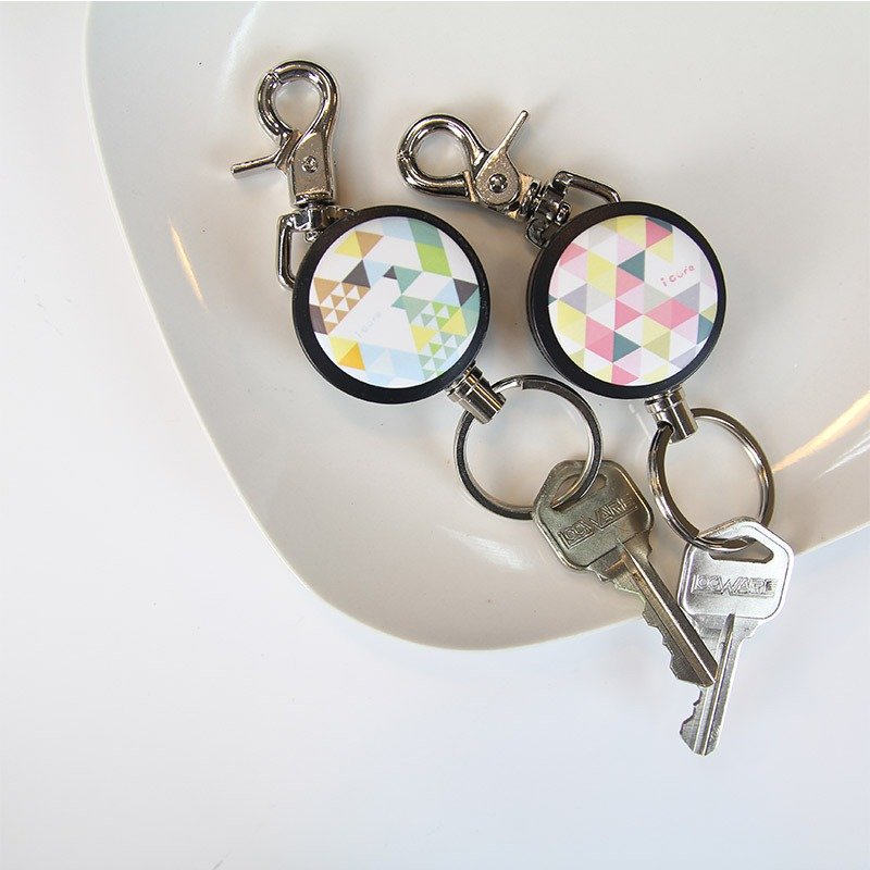 i好溜 伸缩钥匙圈 - 山海林系列 / 爽朗山峦 玫瑰园 - 钥匙链/钥匙包 - 其他金属 白色