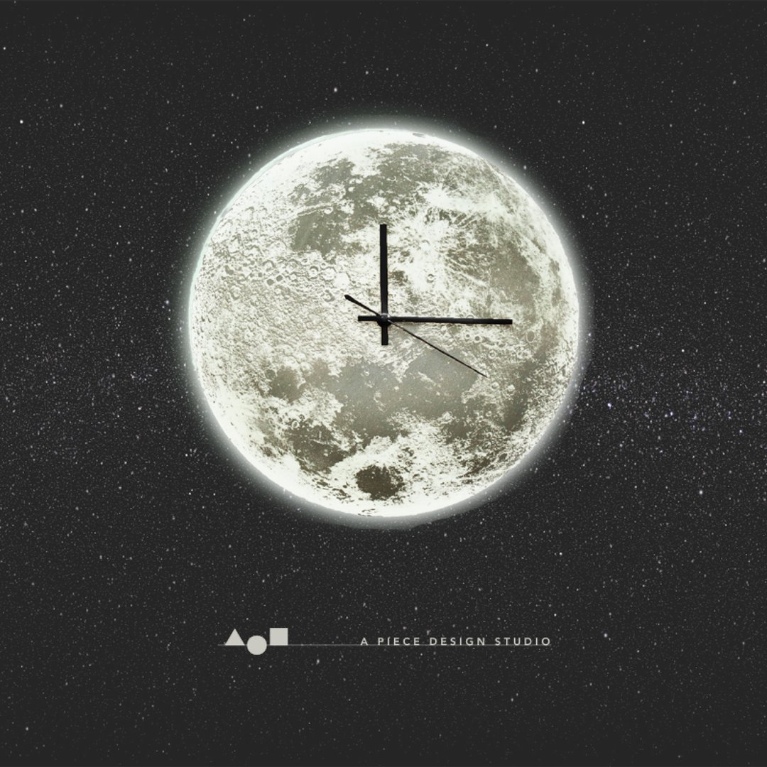 【Concrete】Moonlight・水泥月球时钟 / 20cm / 限时优惠中 - 摆饰 - 水泥 灰色