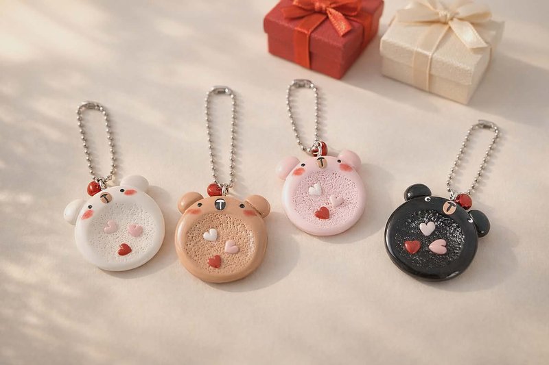 Worry Stone 钥匙圈 疗愈石 手工制作，尺寸 3 厘米。价格/1 件 - 吊饰 - 其他材质 多色