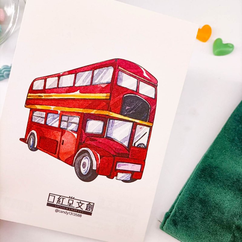 KR474_口紅堂明信片_交通工具7_candy1313588 postcard - 卡片/明信片 - 纸 多色