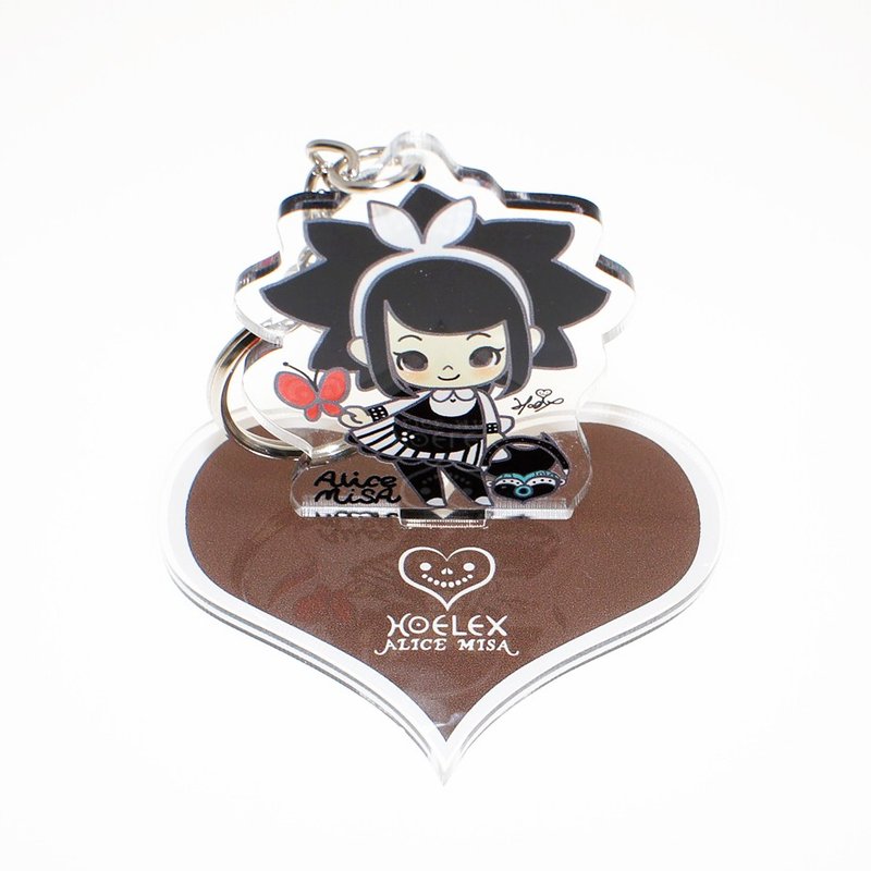 黑米莎BmisA造型压克力立牌钥匙圈(双面印制) - 钥匙链/钥匙包 - 压克力 黑色