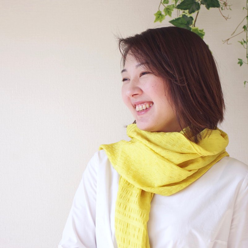 filtango stole SARASA YELLOW - 丝巾 - 丝．绢 黄色