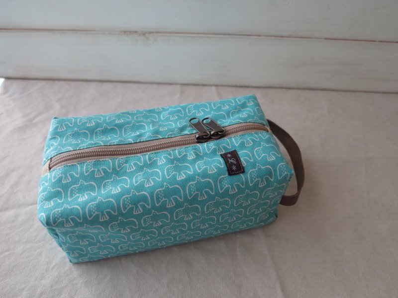 【Linkkimokki】家的面纸包 (天空蓝小鸟) - 其他 - 棉．麻 卡其色