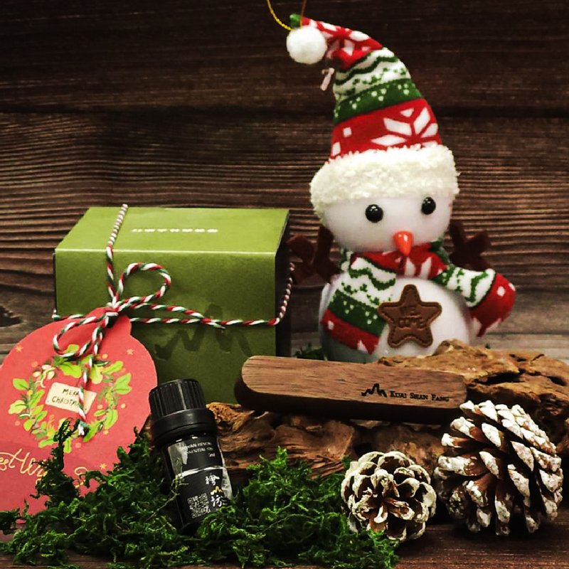 新品【车用扩香】质感原木扩香夹+桧木精油5ml 圣诞礼物 香氛礼盒 - 香薰/精油/线香 - 木头 