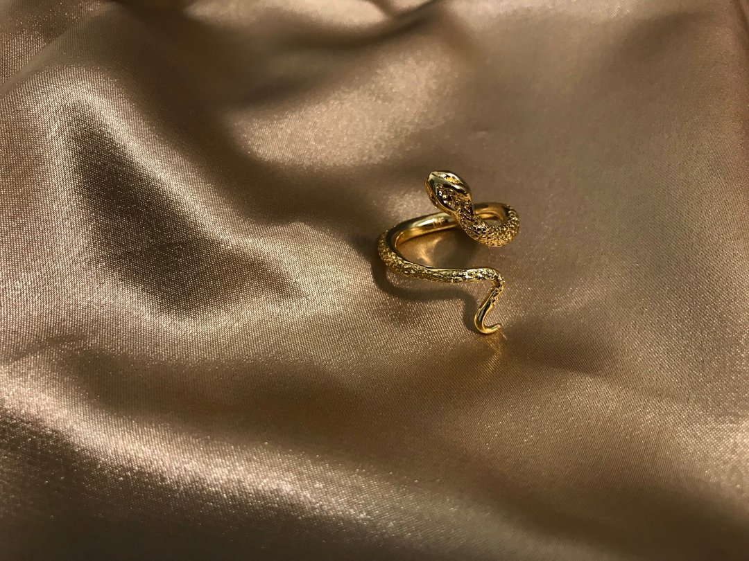 18k黄金 蛇型缠绕戒 - 戒指 - 24k 金 金色