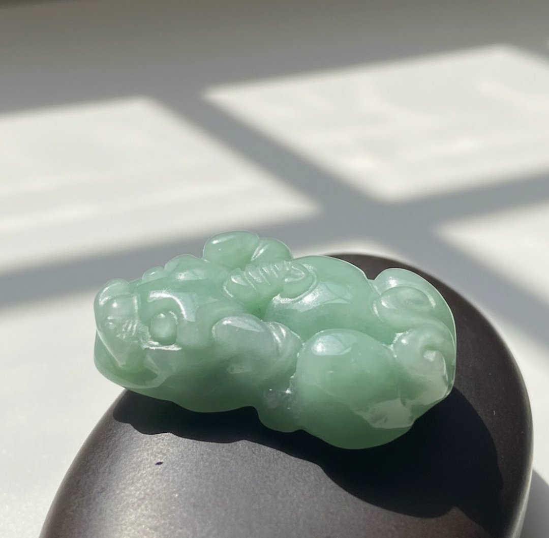 【招财神兽】果阳绿翡翠貔貅 | 天然缅甸玉翡翠 A 货 | 送礼 - 其他 - 玉石 绿色
