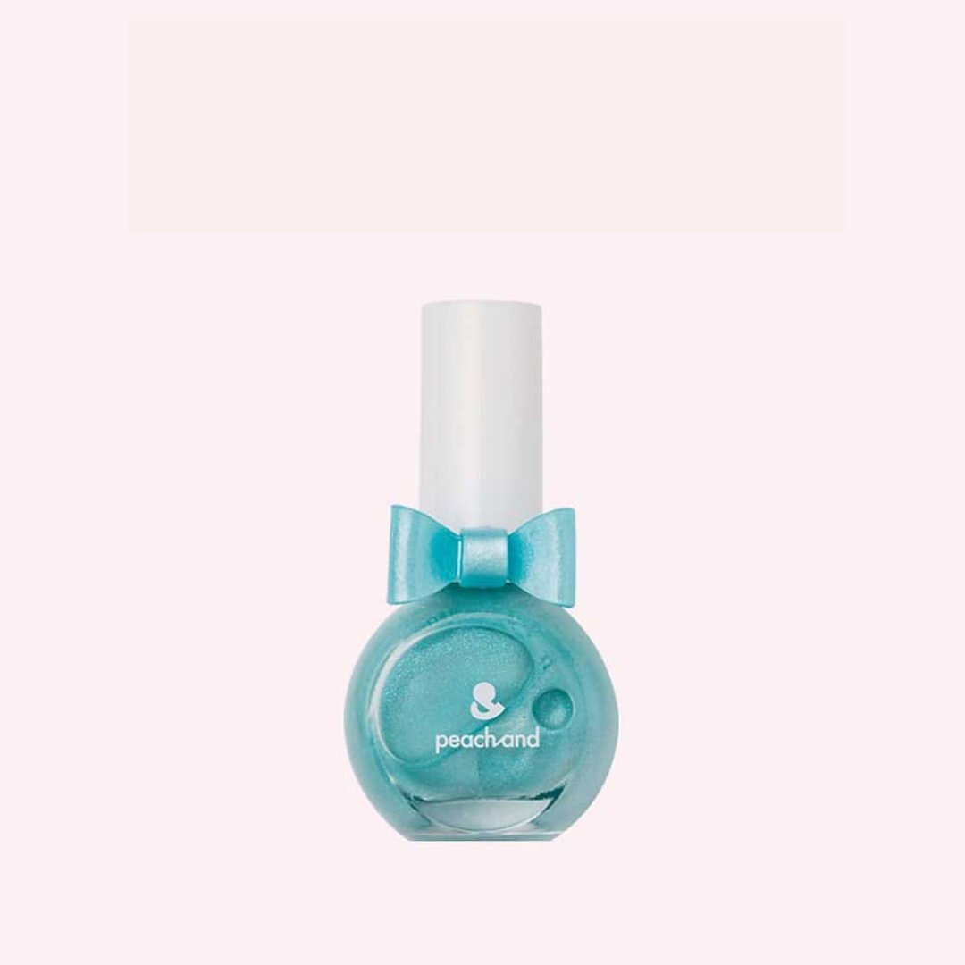 【优惠】【peachand】儿童安全水溶性蝴蝶结指甲油 灰姑娘闪亮蓝 - 指甲油/指甲贴 - 其他材质 蓝色