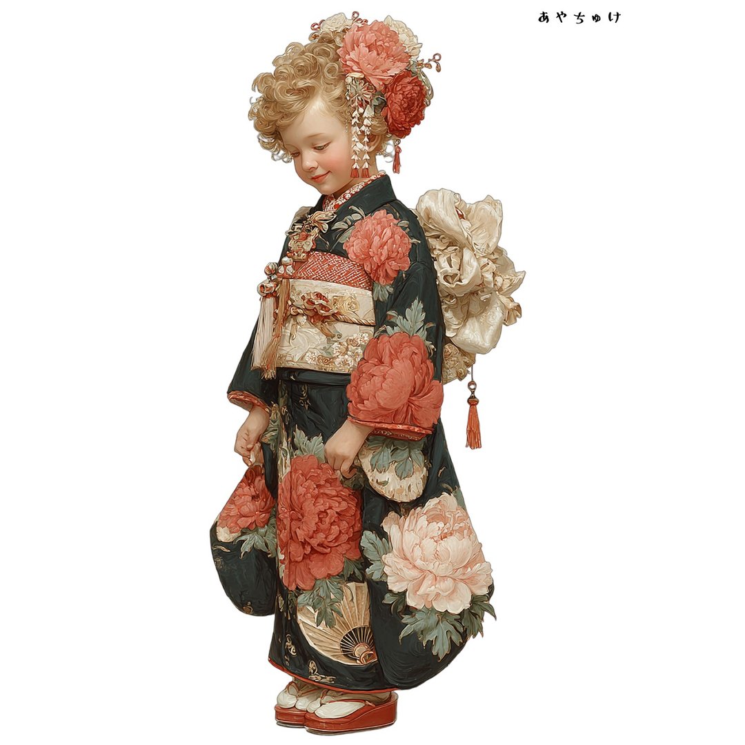【12月新品4】07-114-0304 人物贴纸 和服复古 - 贴纸 - 纸 