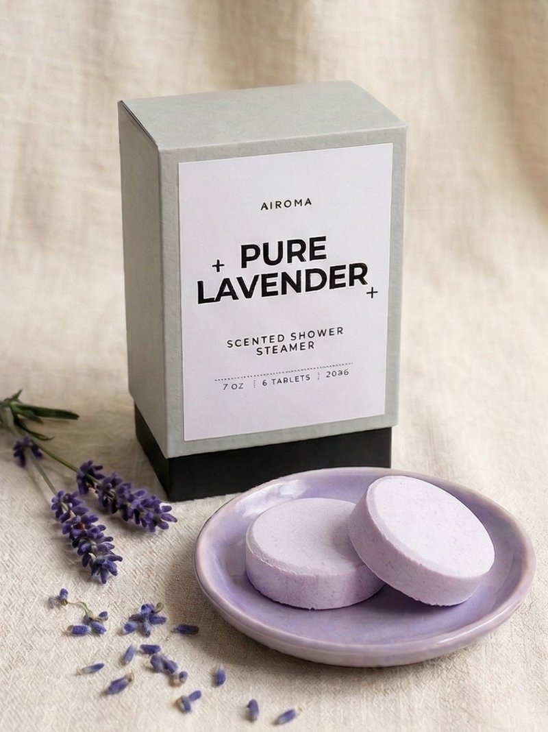 纯薰衣草香薰淋浴片 助眠放松 香港手工制作 天然精油沐浴扩香 - 香薰/精油/线香 - 精油 紫色