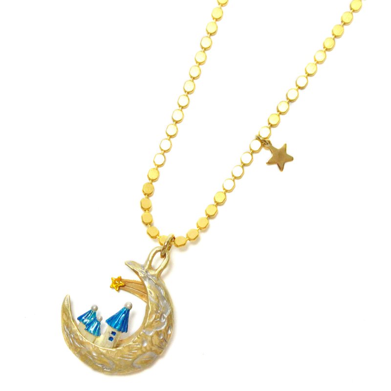 Castle in the Moon Necklace Moon Castle / Necklace NE 376 - 项链 - 其他金属 金色
