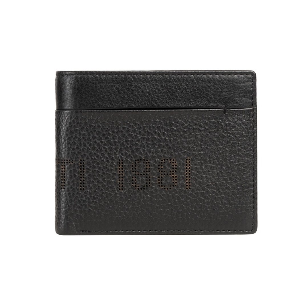 CERRUTI 1881 限量2折 顶级小牛皮12卡短夹 全新专柜展示品 - 皮夹/钱包 - 真皮 黑色