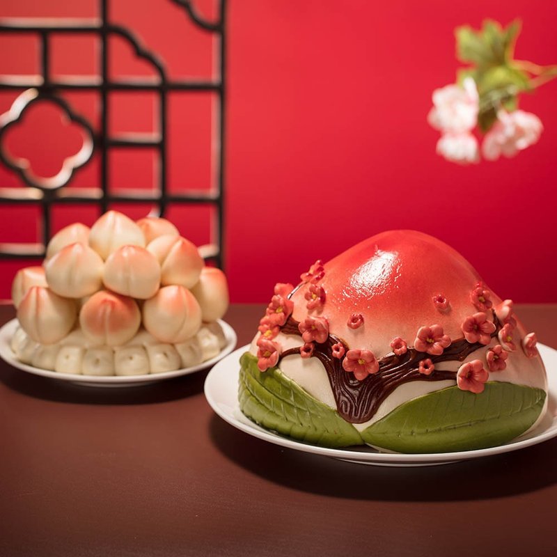 美姬馒头 10寸桃花开鲜乳子母美姬寿桃 一盒1入 - 其他 - 其他材质 