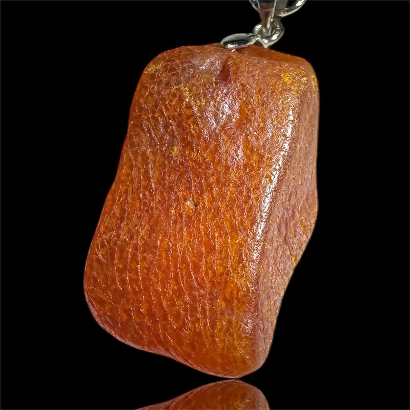 A05 原皮原矿红茶珀设计款吊坠项链 纯天然无人工 皮纹完整 能量 - 项链 - 其他材质 咖啡色