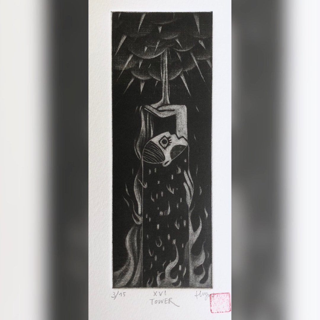 凹版限量版画 - 塔 - 海报/装饰画/版画 - 纸 黑色
