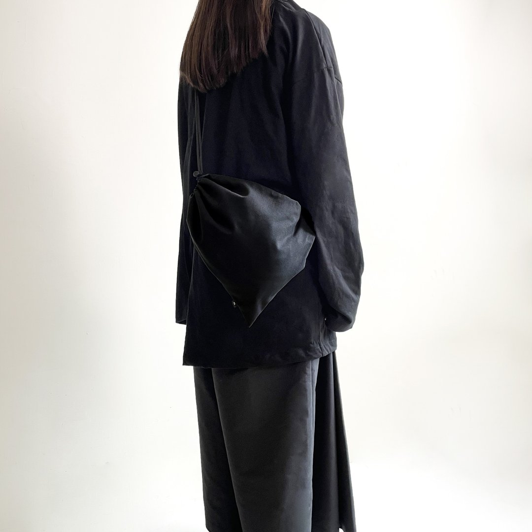 有机棉环保束口背袋 (黑) Organic Cotton & Recycle - 侧背包/斜挎包 - 棉 黑色