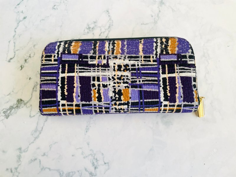 进口高订布长夹-紫罗兰 - 皮夹/钱包 - 棉．麻 紫色
