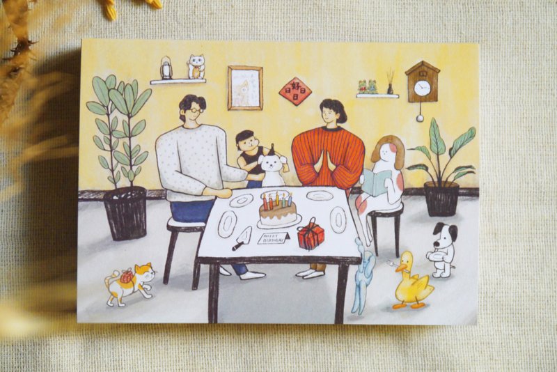 生日卡片 - 祝你生日快乐 お诞生日おめでとう - 卡片/明信片 - 纸 黄色