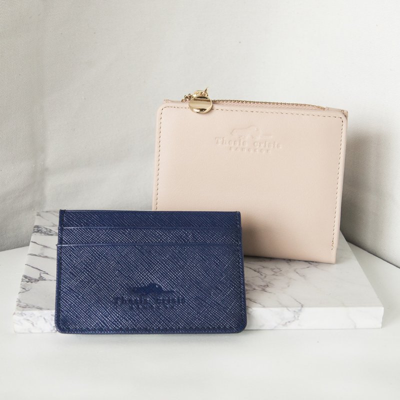 GOODY BAG- PEONY  SHORT  WALLET AND CARD HOLDER - 皮夹/钱包 - 真皮 多色