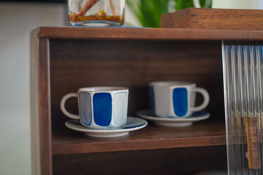 一分皿 蓝色的窗 红茶杯 咖啡杯 - 咖啡杯/马克杯 - 瓷 