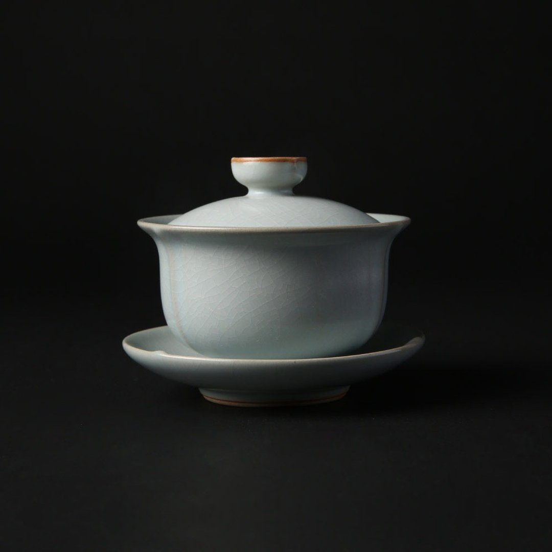 【礼物首选】陆宝 汝窑 禅悟盖碗 金刚经 - 茶具/茶杯 - 陶 