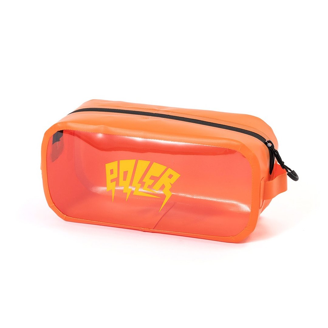 日本限定POLER HIGH&DRY PVC CLEAR POUCH 防水透明收纳包 / 橘 - 化妆包/杂物包 - 尼龙 橘色