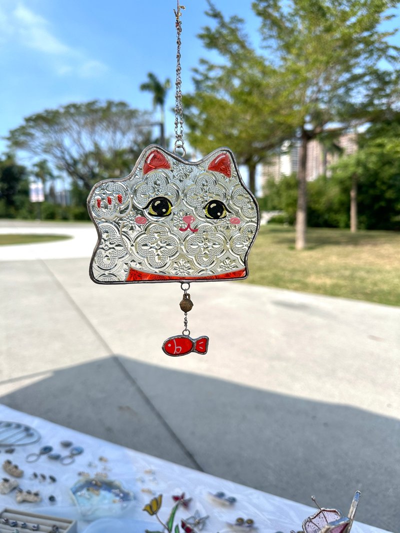 镶嵌玻璃 年年有鱼招财猫 大/小 - 摆饰 - 琉璃 