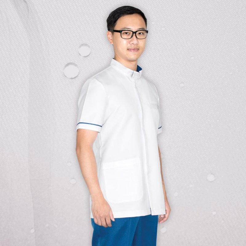 多色拉链纳米抗菌护士护理员短袖上衣医美诊所制服NM6112 - 男装上衣/T 恤 - 聚酯纤维 多色