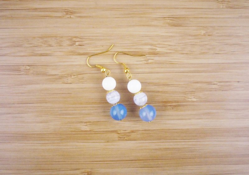 【莫兰迪的邂逅】水晶玉石  手工耳环 - 耳环/耳夹 - 其他金属 多色