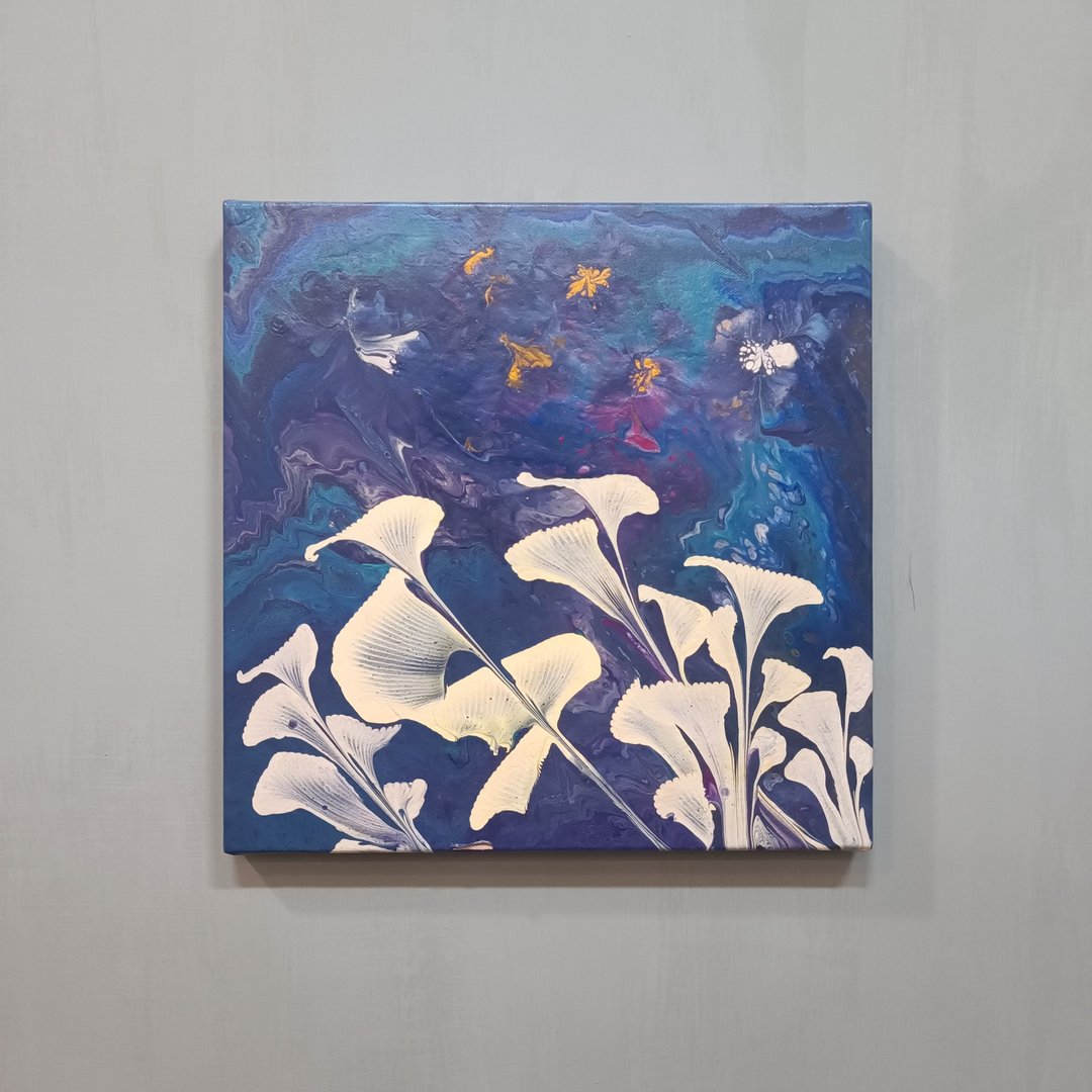 流体画作品-星下繁花  展示品 教案样本 换季出清 海洋油画 - 海报/装饰画/版画 - 颜料 