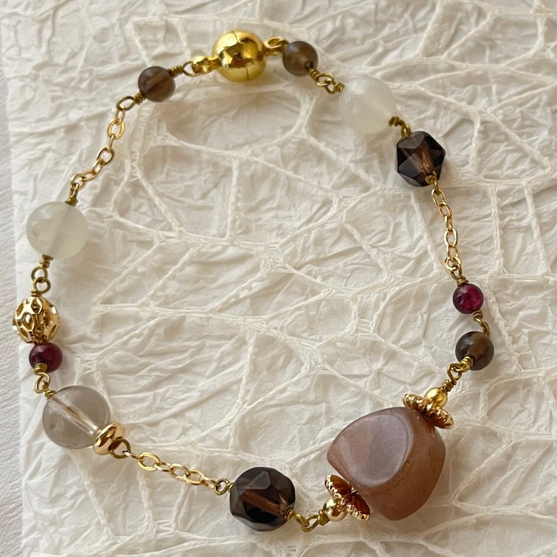 遇见美拉德系列焦味—橙月光 茶晶 自信 生命力 妇科 安定 - 手链/手环 - 水晶 