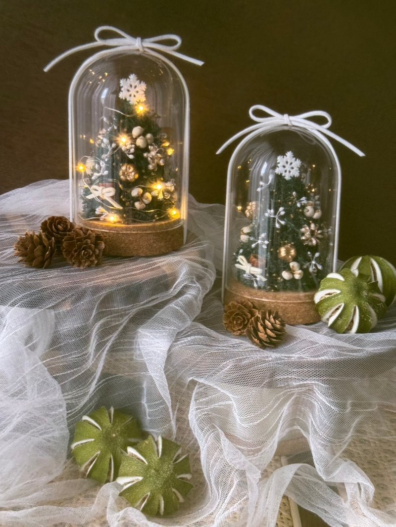 永生雪松圣诞树玻璃盅 永生雪松 圣诞树 圣诞礼物 圣诞节 永生花 - 干燥花/捧花 - 植物．花 