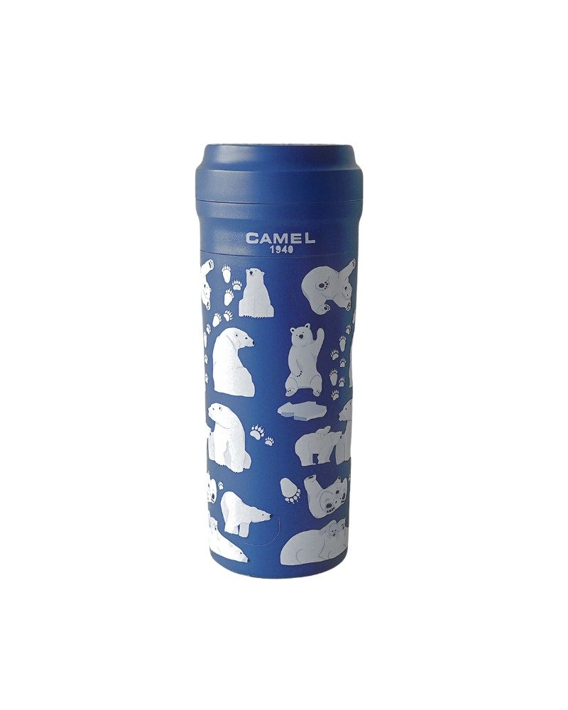 骆驼牌 350ml 玻璃胆真空保温杯胶壳胶盖 - 动物系列 (北极熊 PB) - 保温瓶/保温杯 - 其他材质 蓝色