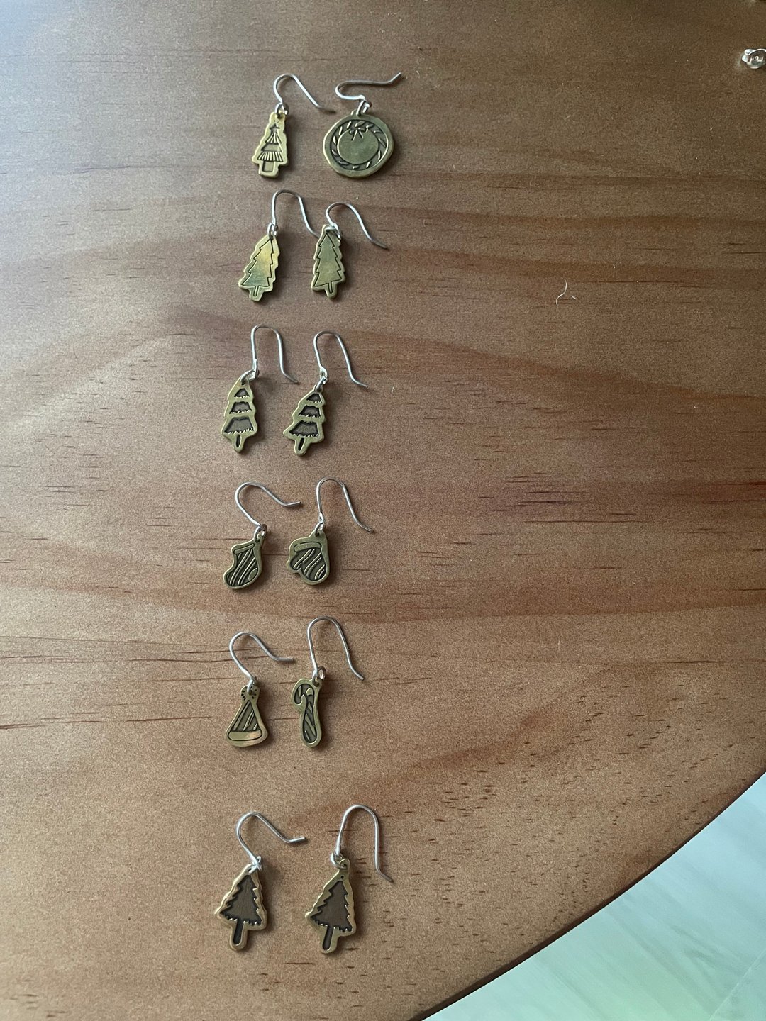 圣诞们黄铜耳勾 - 耳环/耳夹 - 铜/黄铜 金色