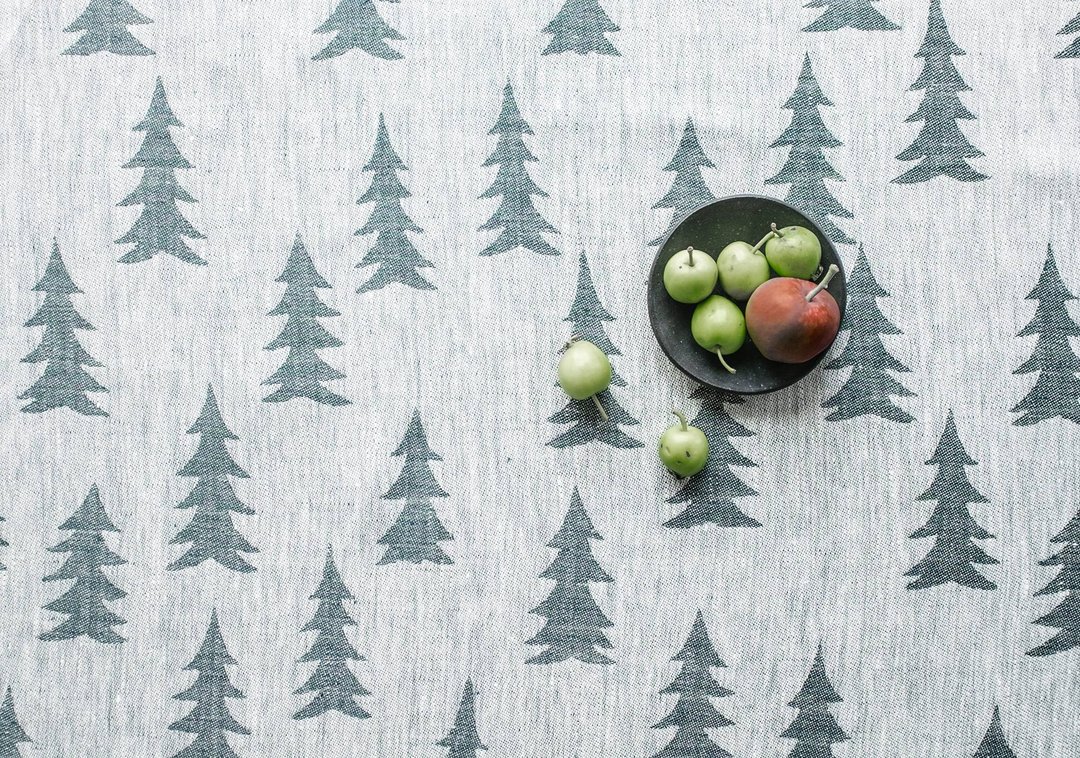 北欧设计款–冷杉桌巾(147X350cm)Gran Tablecloth,Dark Green - 餐垫/桌巾 - 棉 绿色
