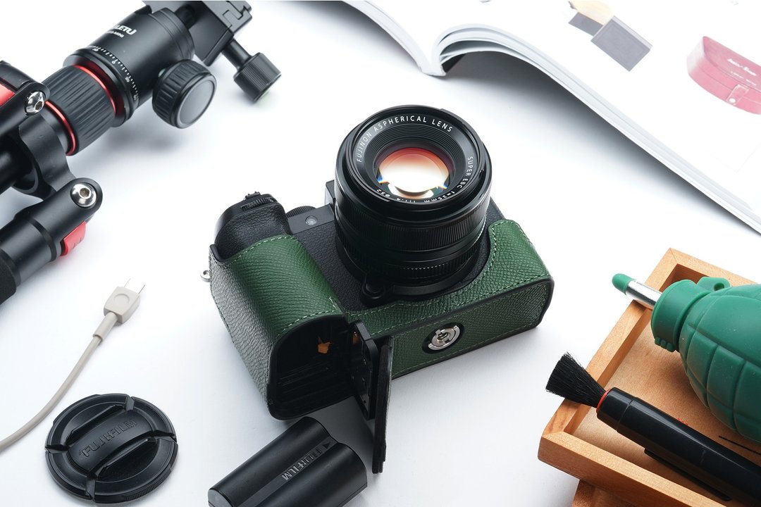 适用机型FUJIFILM X-S20 手掌纹皮革相机底座皮套 - 相机包/相机袋 - 真皮 多色
