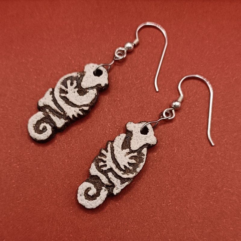 小猴1耳环/陶饰品/原创 - 耳环/耳夹 - 陶 